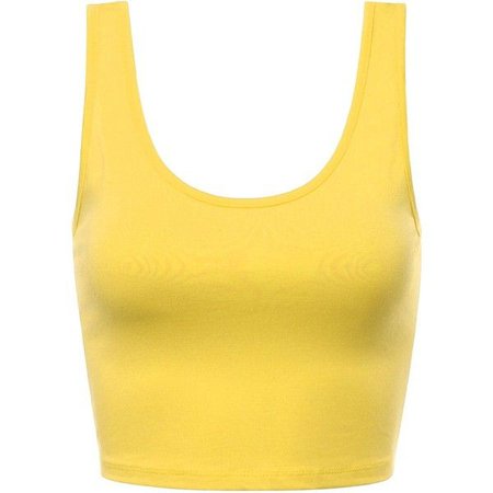 Yellow Cropped Tank Top