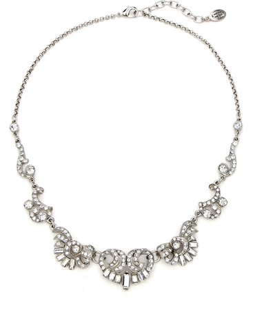 Deco Crystal Silver Necklace