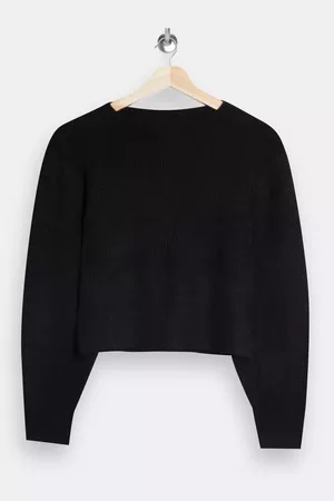 Black Boat Neck Knitted Sweater | Topshop