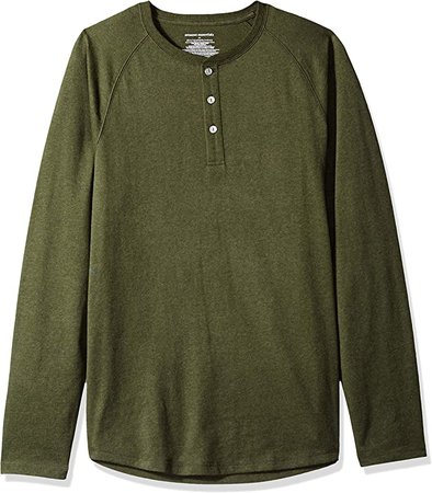 Amazon.com: Amazon Essentials Men's Slim-Fit Long-Sleeve Henley Shirt, Olive Heather, XX-Large : Clothing, Shoes & Jewelry
