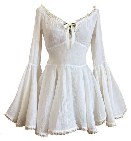 white cottage core dress
