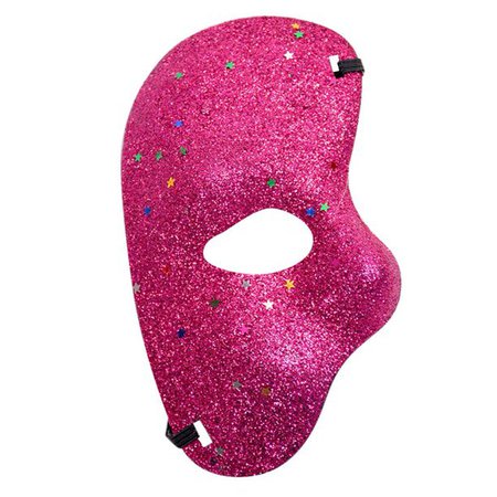 Mojoyce The Phantom Of Opera Mask Plastic Half Glitter Mask Halloween Decor (Rose)