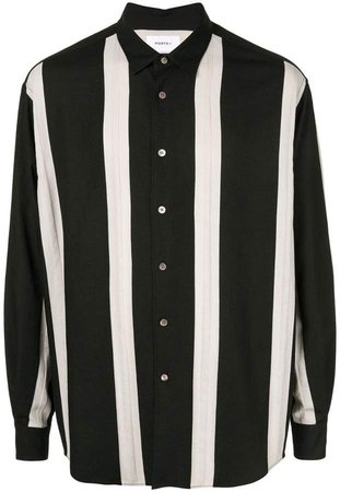 Ports V vertical stripe button-up shirt