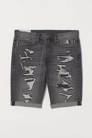 Slim Denim Shorts - Dark denim gray - Men | H&M US