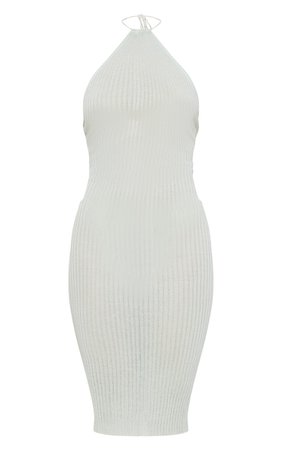 Mint Fine Knit Halter Neck Midi Dress | PrettyLittleThing USA
