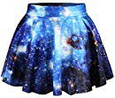 Amazon.com: Abby Berny Galaxy Blue High Elastic Waist Stretchy Flared Pleated Micro Mini Skater Skirt Extender Short for Girls One Size: Home & Kitchen