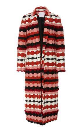 Exclusive Don't Stop Printed Textured Boucle Coat by Markarian | Moda Operandi