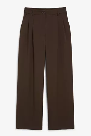 Straight leg trousers - Brown - Trousers - Monki WW