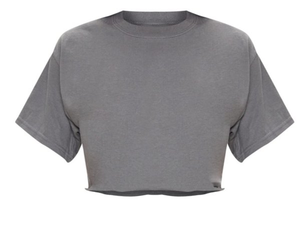 grey cropped oversized shirt