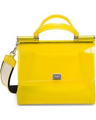 Spring's Hottest Sales on Dolce & Gabbana Women's Sicily PVC Top Handle Bag - Yellow