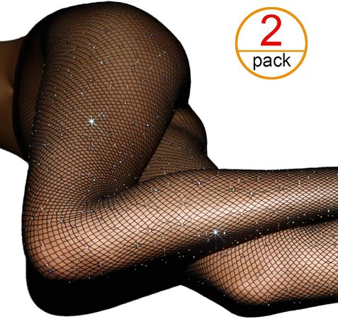 Amazon.com: DancMolly Sparkle Rhinestone Fishnet Stockings Crystal High Waist Mesh Hollow Out Pantyhose for Women Tights Set: Clothing