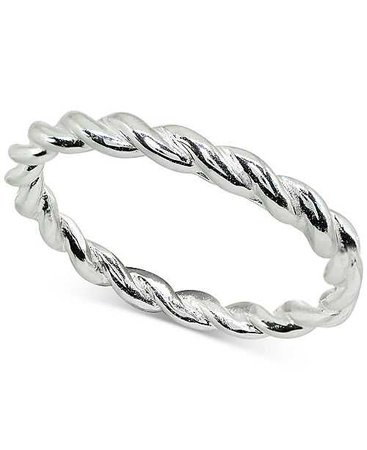 Giani Bernini Twisted Stackable Band in Sterling Silver, Created for Macy's - Fashion Jewelry - Jewelry & Watches - Macy's
