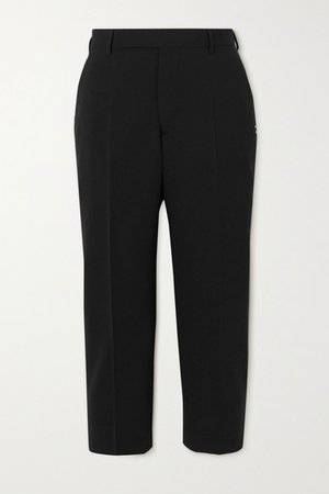 Cropped Crepe Slim-fit Pants - Black