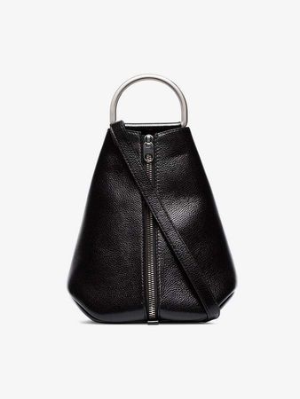 black top handle leather tote
