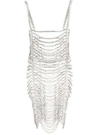 Shop AREA draped crystal dress with Express Delivery - FARFETCH