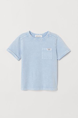 T-shirt with Chest Pocket - Light blue - Kids | H&M CA