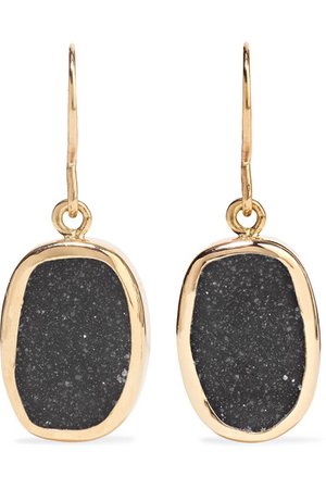 MELISSA JOY MANNING 14-karat gold druzy earrings