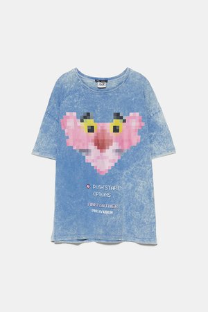 PINK PANTHER™ T - SHIRT-NEW IN-WOMAN | ZARA United States blue