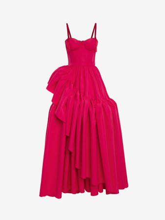 Polyfaille Exploded Corset Dress in Bobby Pink | Alexander McQueen US