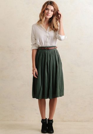 Green Midi Skirt