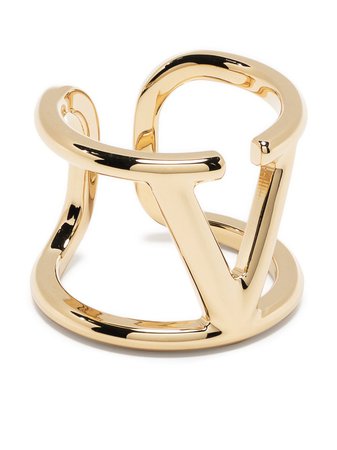 Shop Valentino Garavani VLOGO Signature metal ring with Express Delivery - FARFETCH