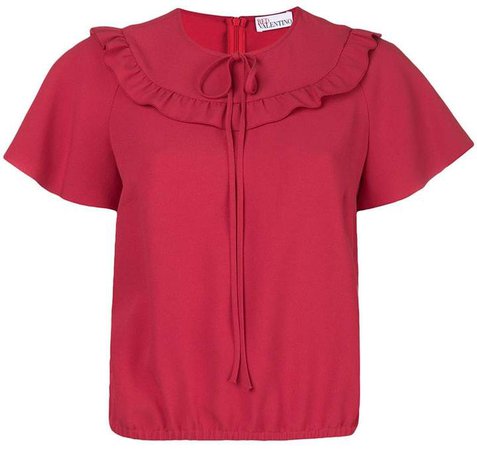 ruffle short-sleeve blouse