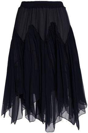 Asymmetric Silk-gauze Skirt