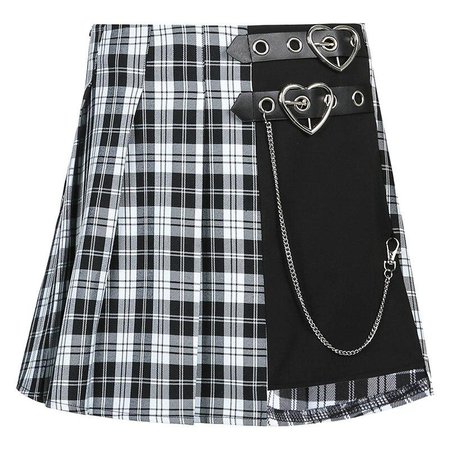 Plaid Belted Chain Skirt | Own Saviour
