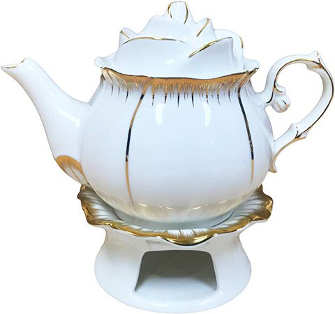Hampstead Collection Porcelain Teapot and Warmer with Gold Trim 500ML: Amazon.ca: Kitchen & Dining