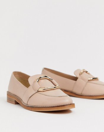 ASOS DESIGN Maroon bamboo ring leather loafers | ASOS