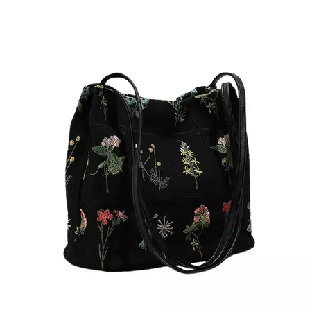 Plant Mom Aesthetic Flower Embroidery Bag | Boogzel Clothing