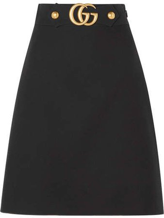Gucci Embellished Wool And Silk-blend Crepe Skirt
