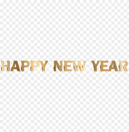 gold happy new year text PNG image with transparent background | TOPpng