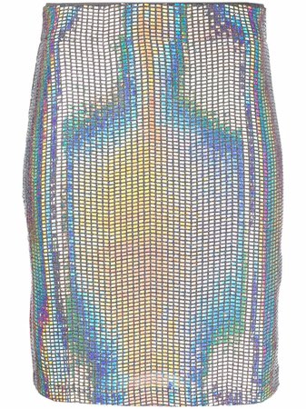 ROTATE mesh-panelled Skirt - Farfetch