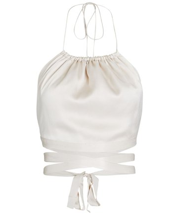 Harmur The Wrapped Up Silk Halter Top | INTERMIX®