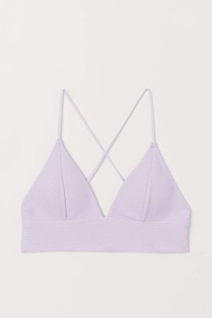 Padded Triangle Bikini Top - Purple