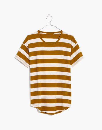 Whisper Cotton Crewneck Tee in Rugby Stripe