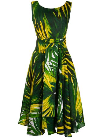 Samantha Sung Aster Leaf Print Dress - Farfetch