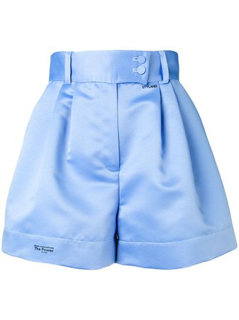 Styland flared high-waisted shorts blue 2377271BLUE81 - Farfetch