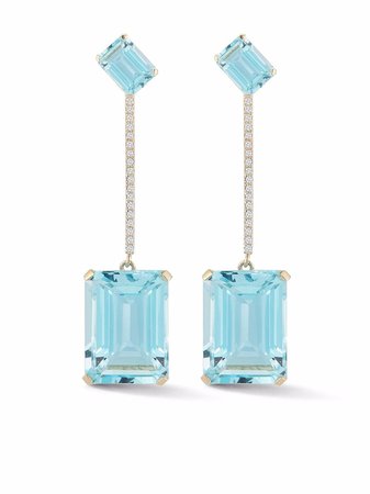 Mateo 14kt Yellow Gold Gold Something Blue Topaz And Diamond Earrings - Farfetch