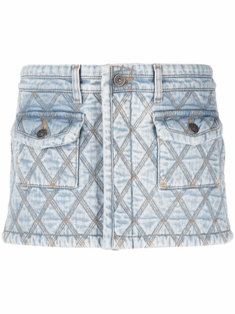 Diesel contrast-stitching cotton-blend denim skirt $407