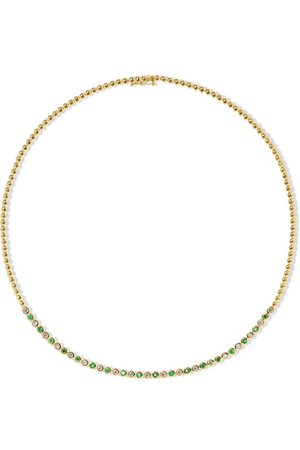 Jennifer Meyer | 18-karat gold, diamond and emerald necklace | NET-A-PORTER.COM
