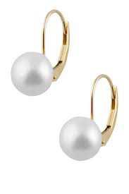 pearl lever back earrings