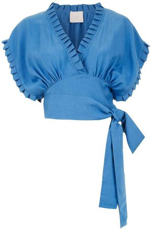 Framed ruffled cropped top