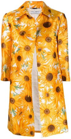 Pre-Owned sunflowers print coat