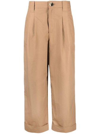 GANNI straight-leg organic-cotton trousers - FARFETCH