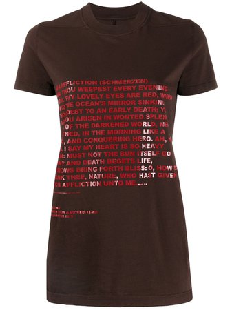 Rick Owens DRKSHDW Text Print T-shirt - Farfetch