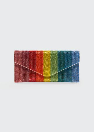 Judith Leiber Couture Envelope Beaded Rainbow Clutch Bag - Bergdorf Goodman