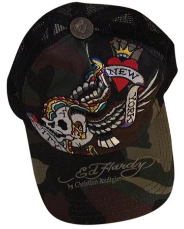 *clipped by @luci-her* Ed Hardy Camo Hat - Tradesy