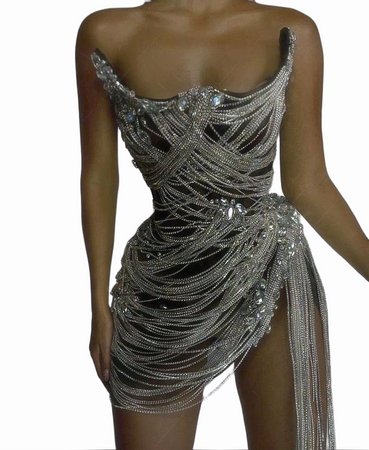 silver dress
